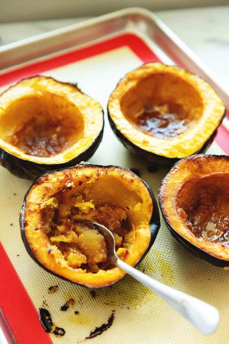 Acorn squash on a sheet pan