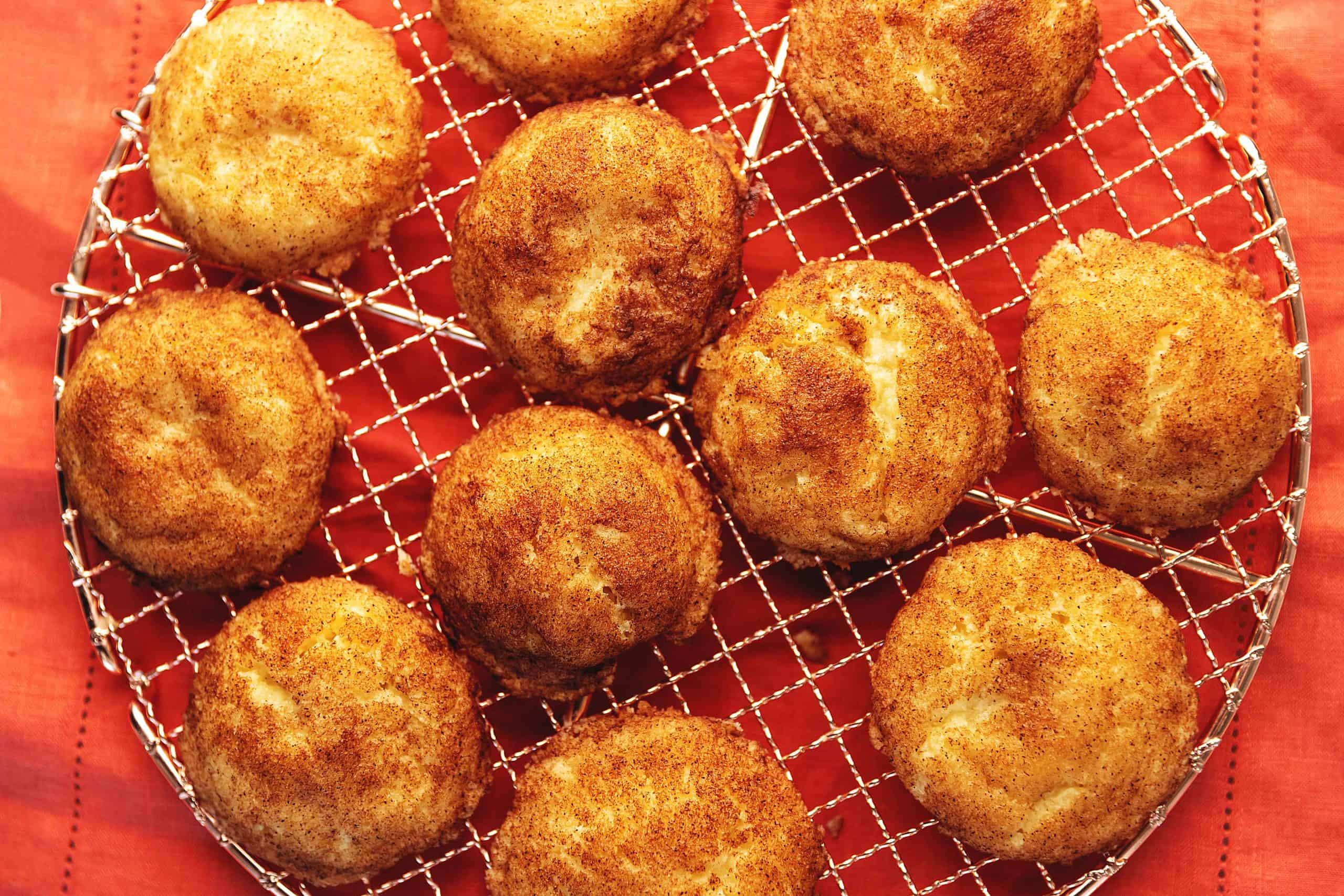 cream cheese cookies on a wire rack
