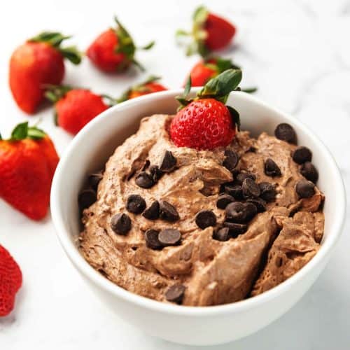 keto fruit dip with strawberries