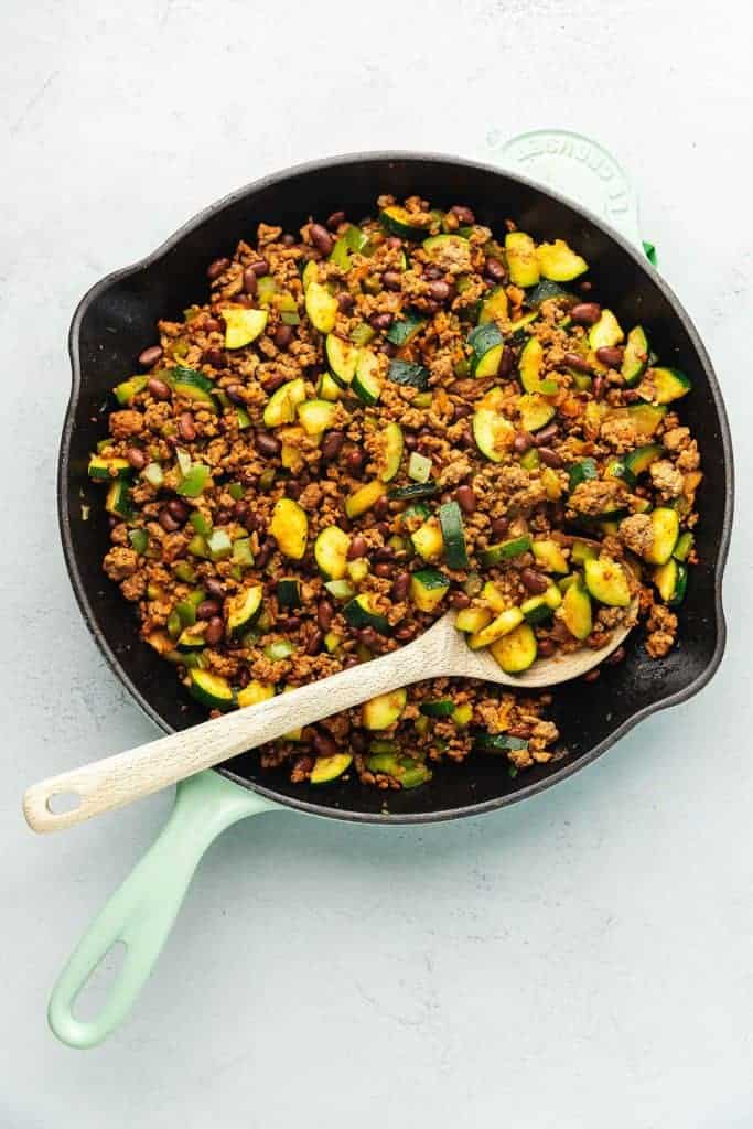keto ground beef recipe in a skillet