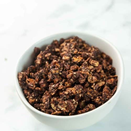 granola in a cereal bowl