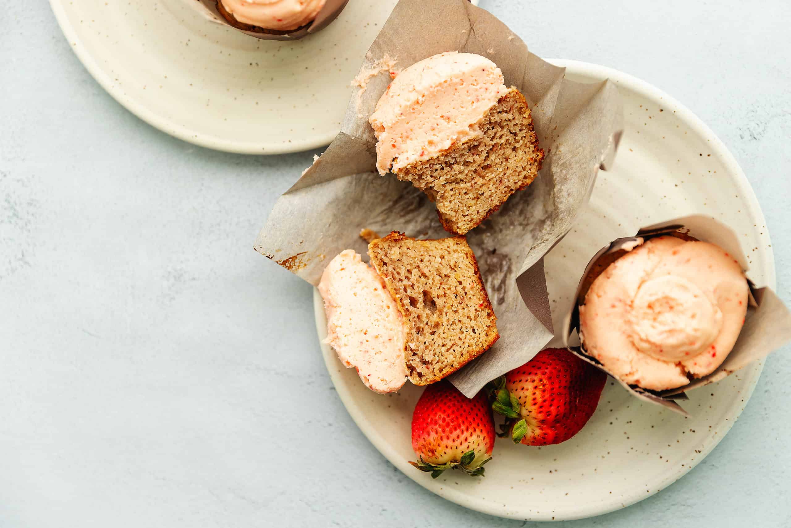 sugar free strawberry cupcakes on a plate