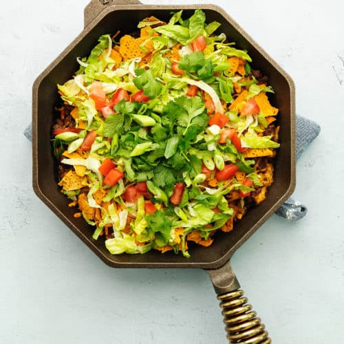 taco casserole in a skillet