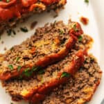 keto meatloaf on a white plate