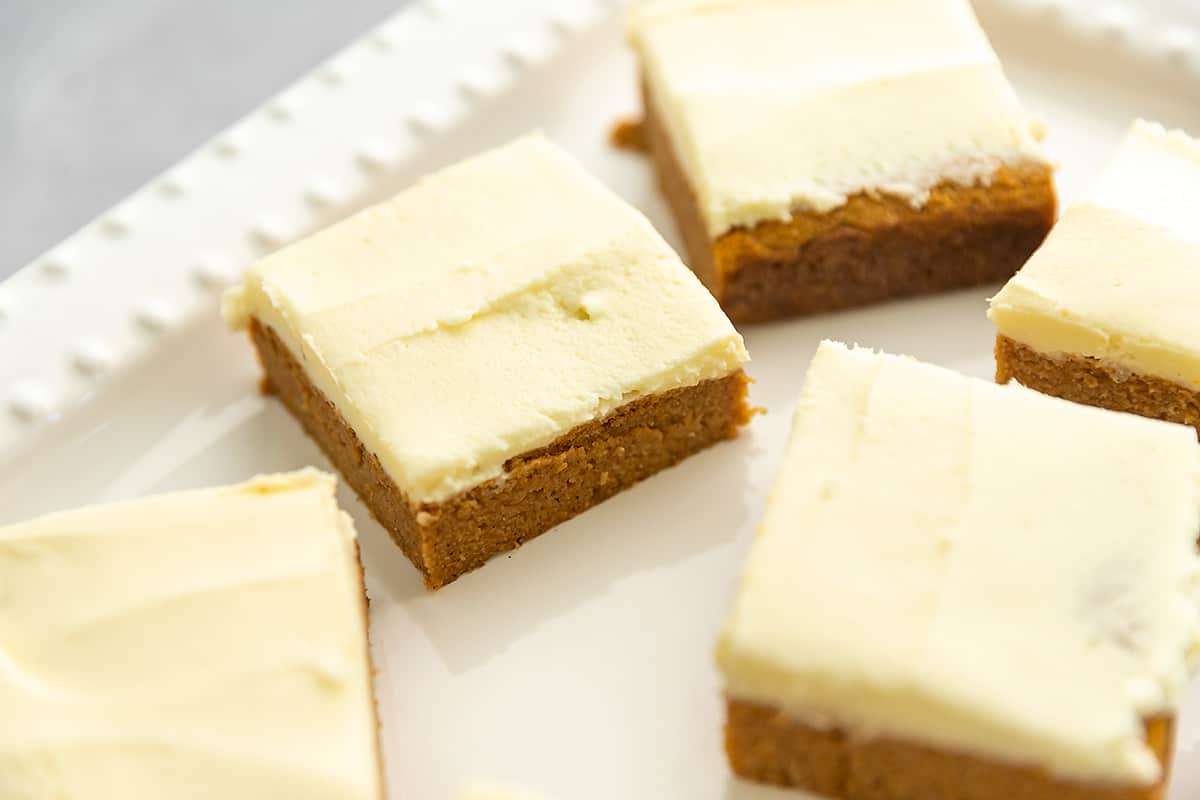 keto pumpkin bars with cream cheese frosting