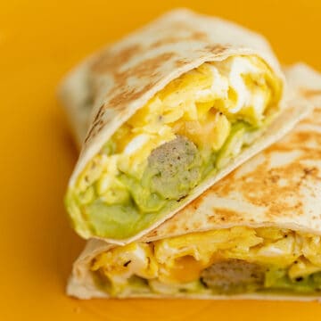 breakfast burrito with guacamole