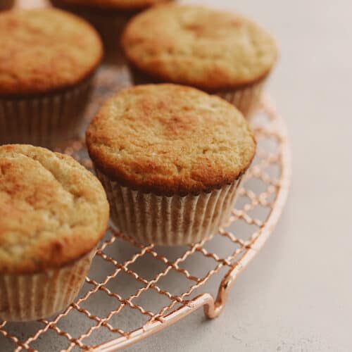 keto gingerbread muffins on a cooling rack