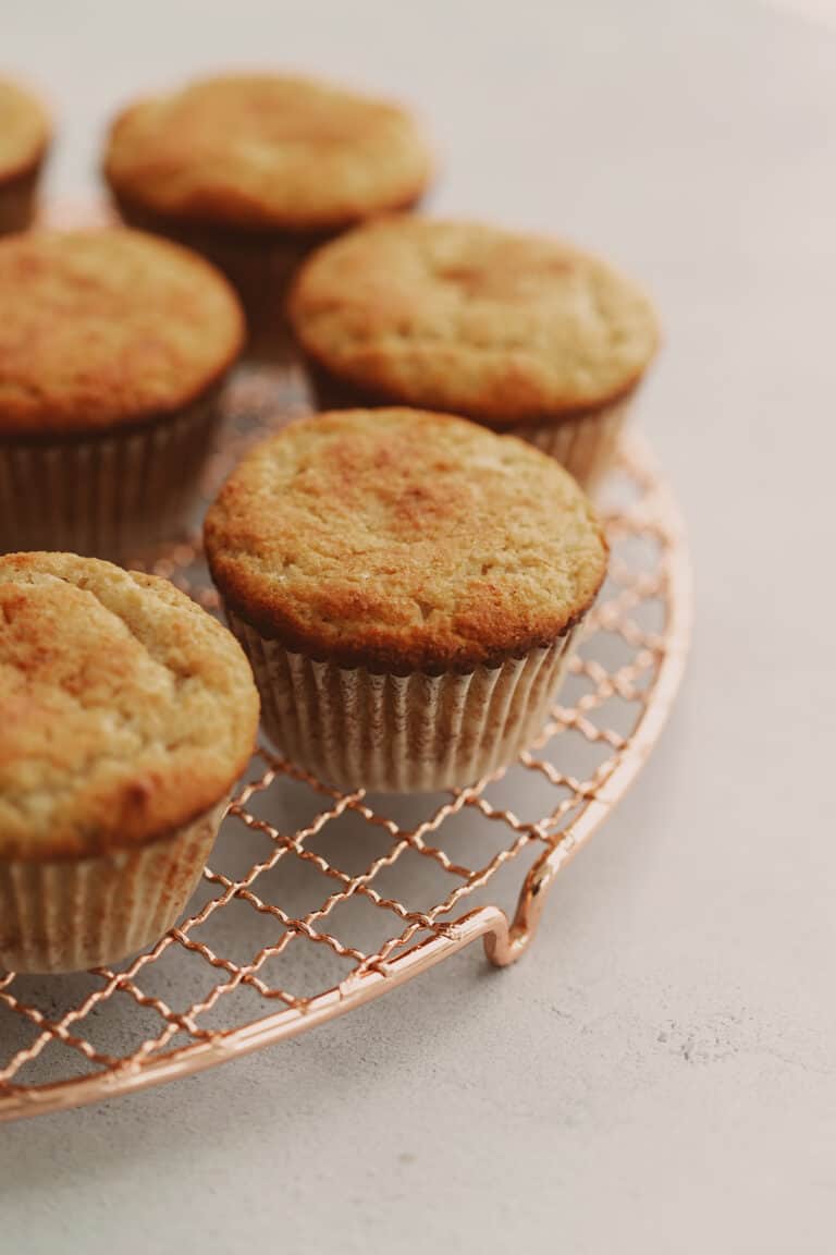 keto gingerbread muffins on a cooling rack