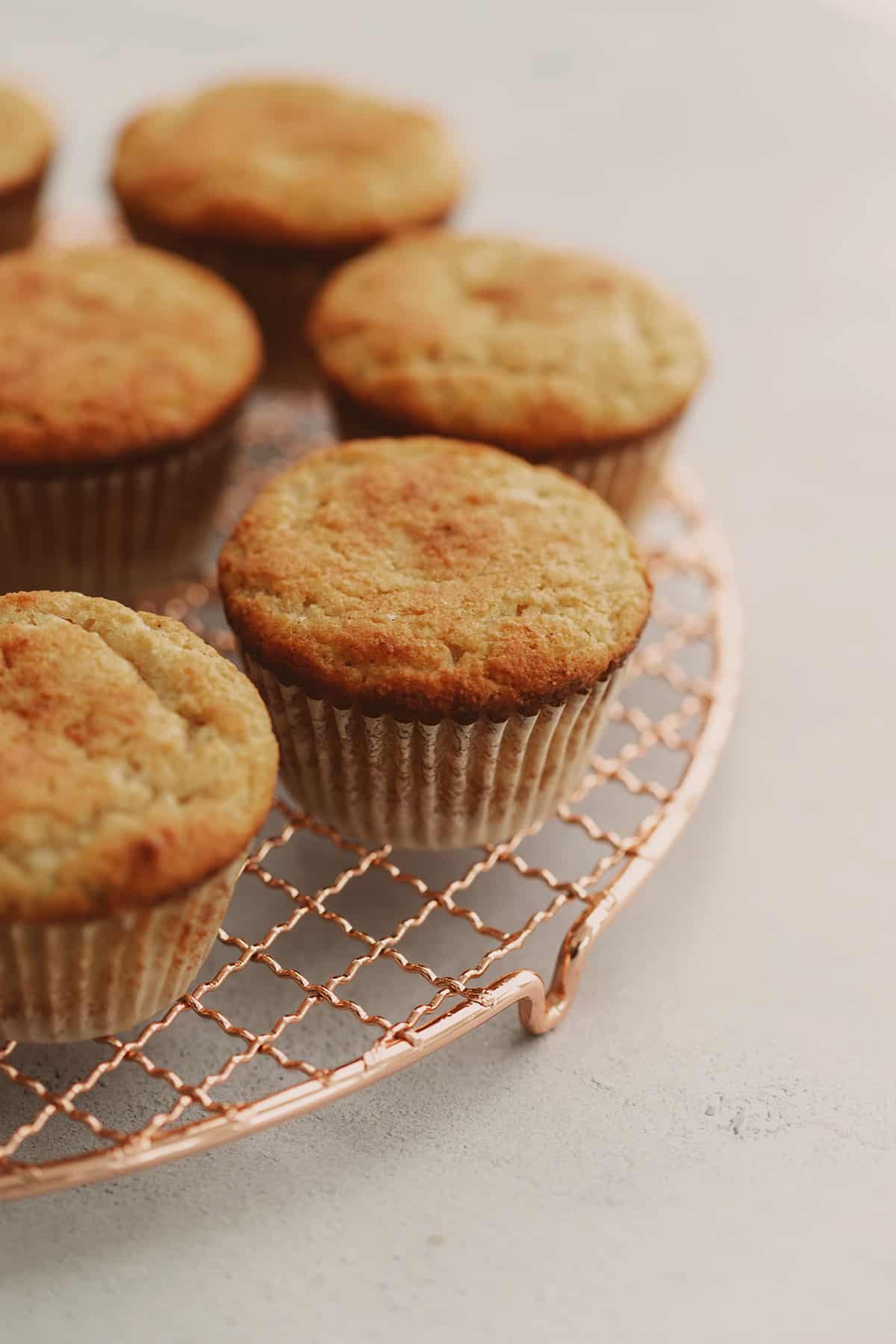 keto gingerbread muffins on a cooling rack