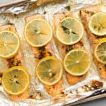 salmon with lemon and dill on foil