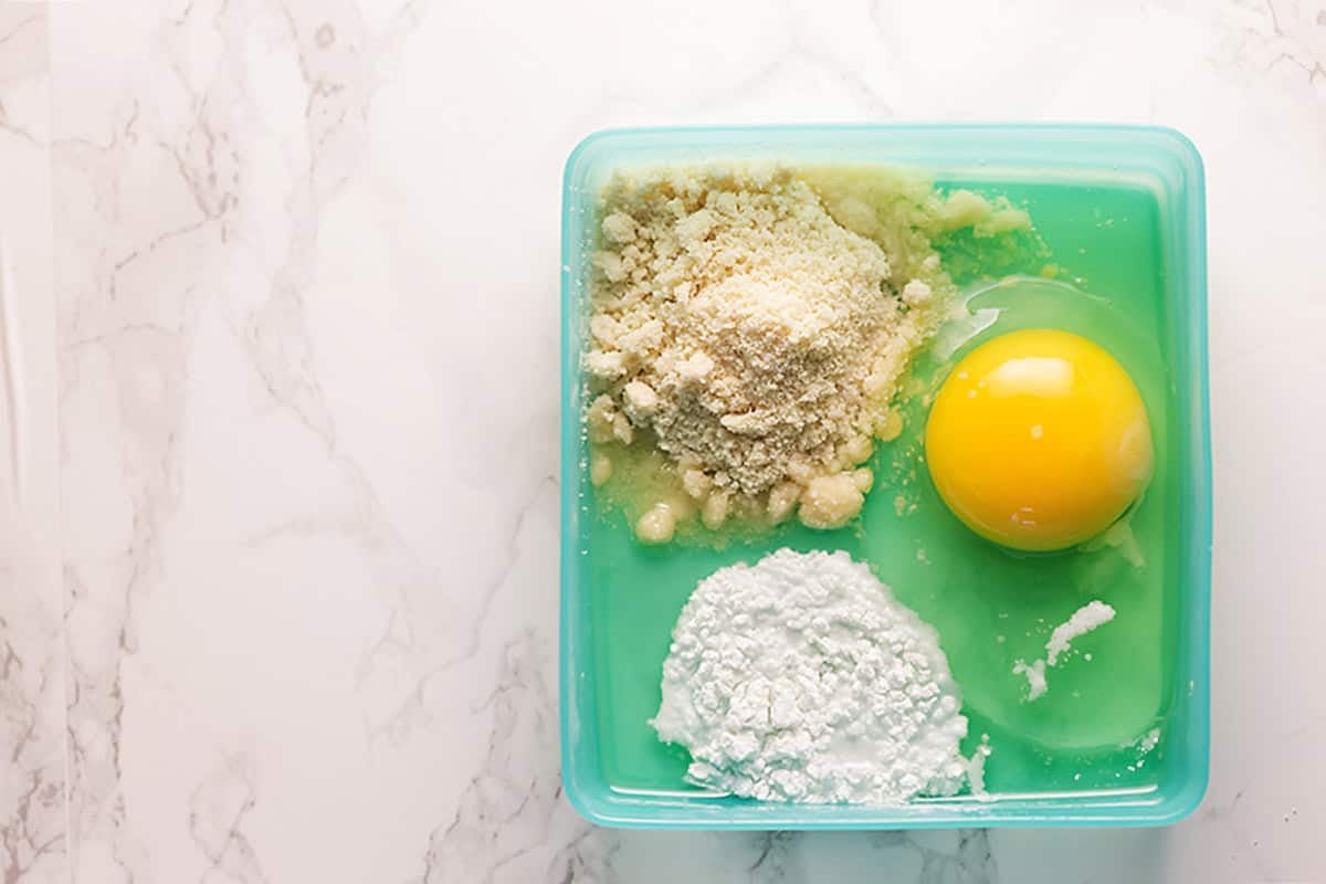 ingredients for 90 second bread in a bowl