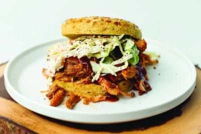 pulled pork sandwich using 90 second keto mug bread