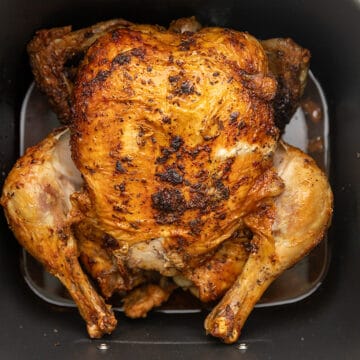 a whole chicken cooked until crispy