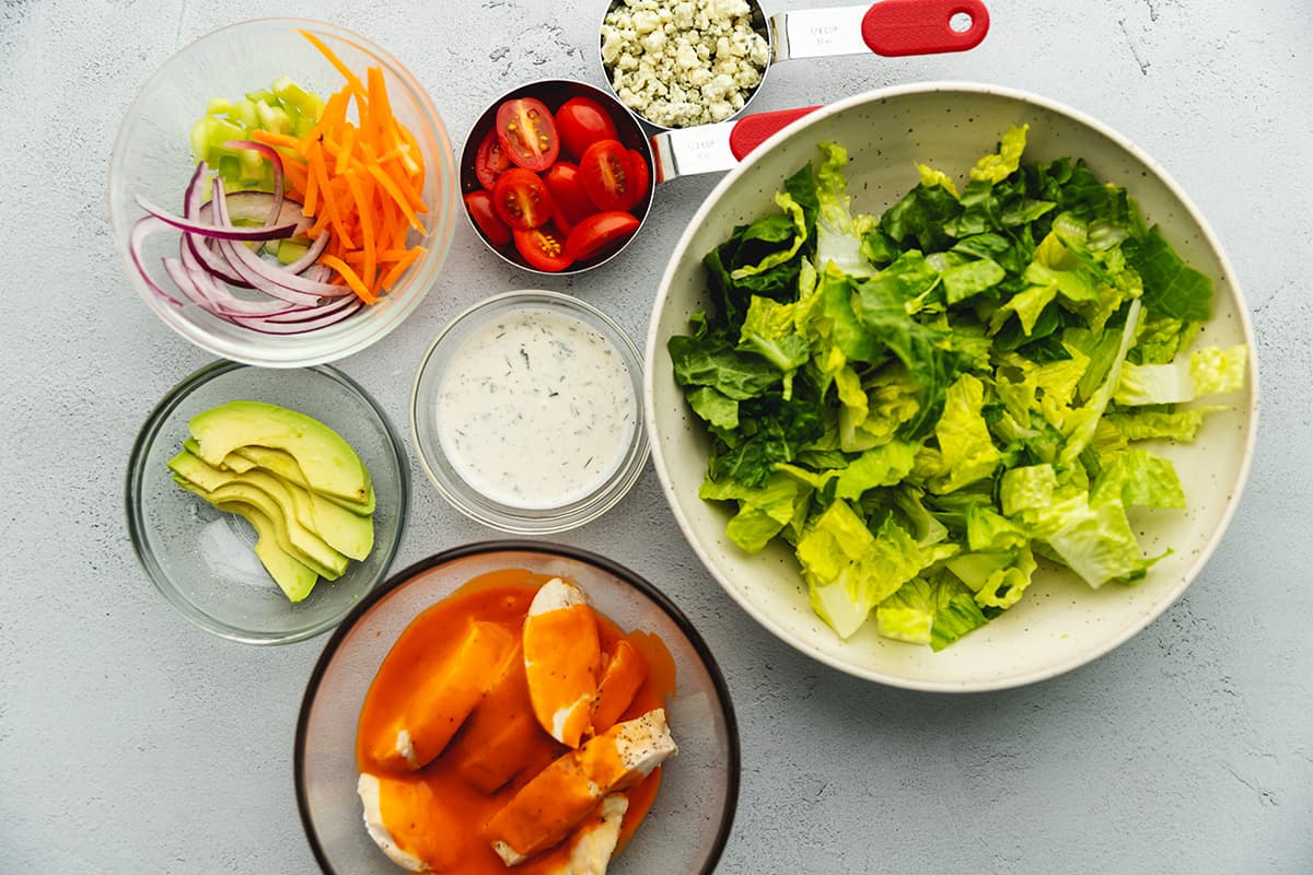 ingredients for buffalo chicken salad