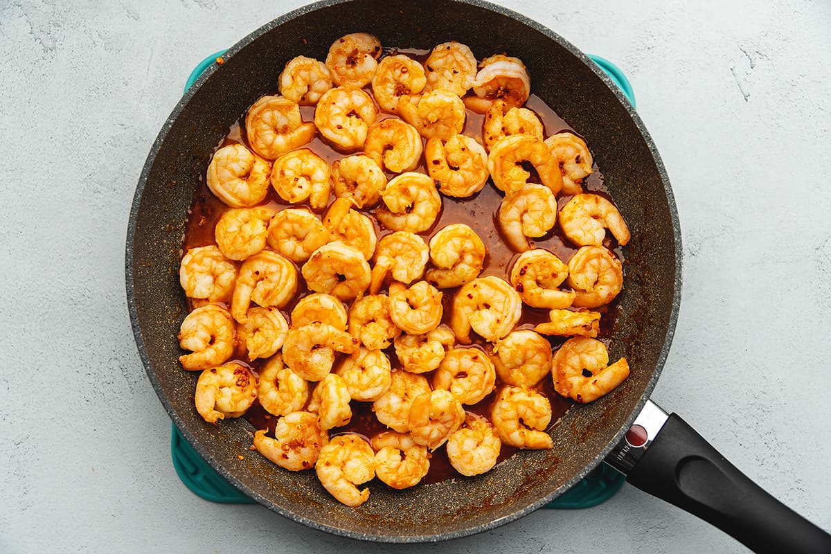 spicy shrimp recipe in a skillet