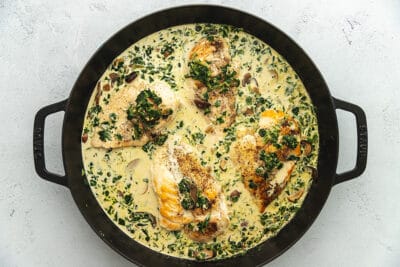 cooked chicken Florentine