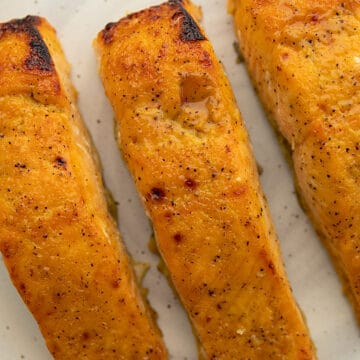 broiled salmon on a plate