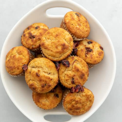 low carb muffins in a white bowl