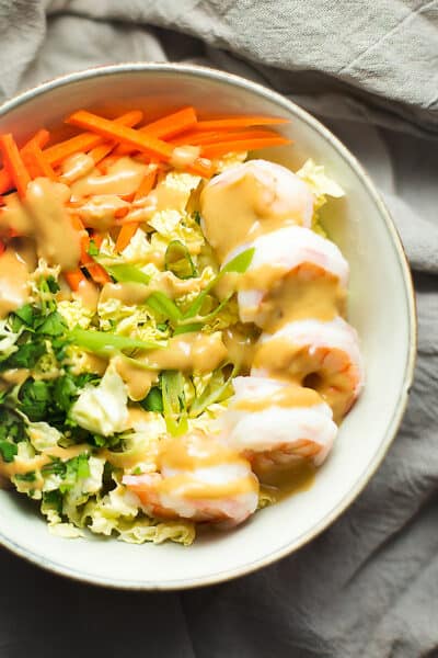 assembled spring roll bowl