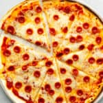 a tortilla pizza on a plate