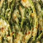 close up shot of parmesan green beans