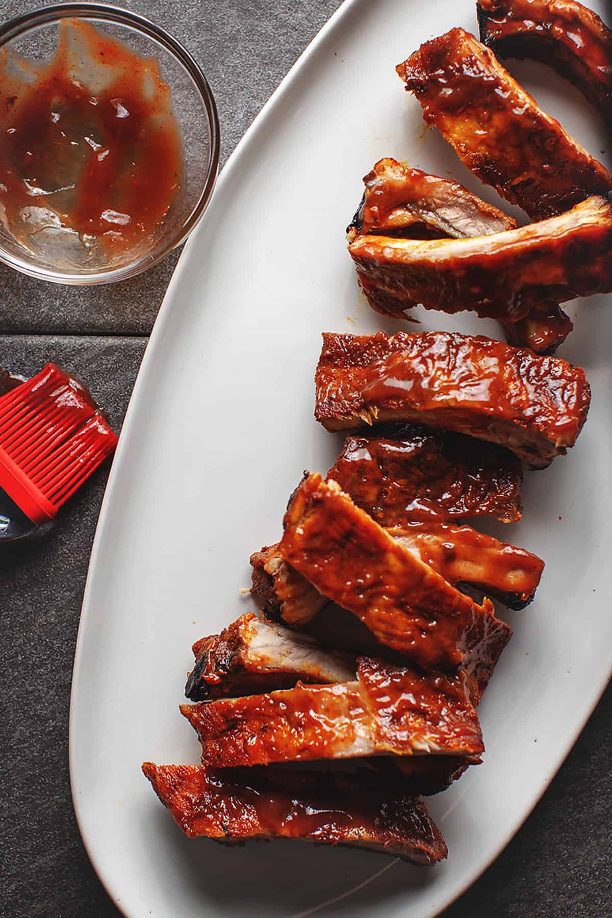 pellet grill ribs with bbq sauce
