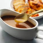 a gravy boat containing low carb gravy