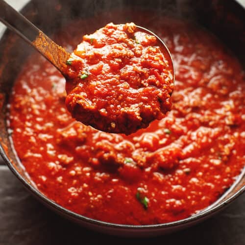 a big pot of keto spaghetti sauce