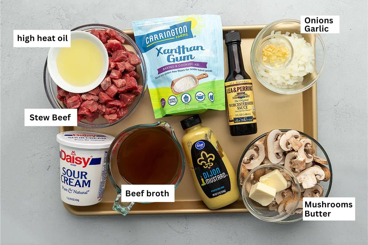 ingredients for keto beef stroganoff
