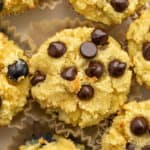 a blueberry and chocolate chip low carb muffin