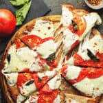 pizza with tomatoes and mozzarella