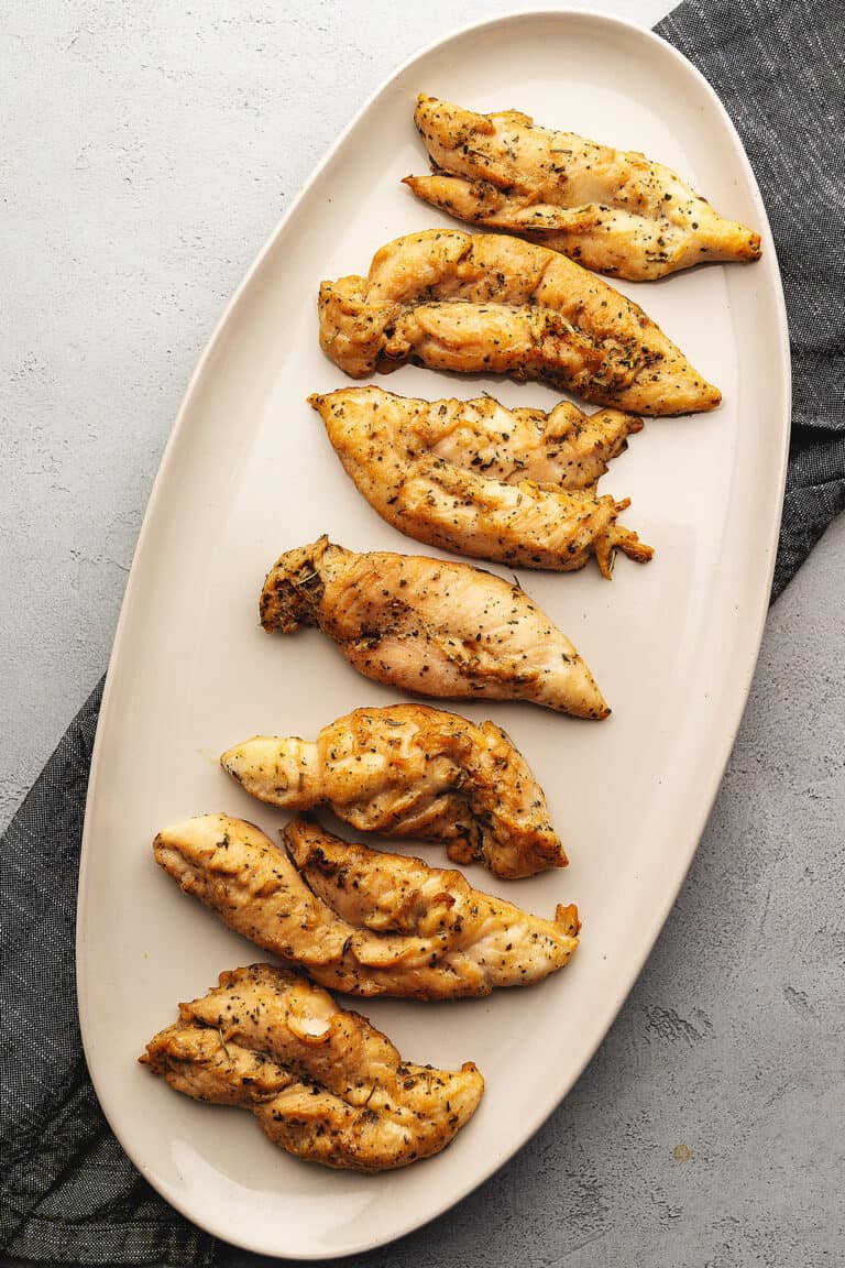 oven baked chicken tenders on a platter