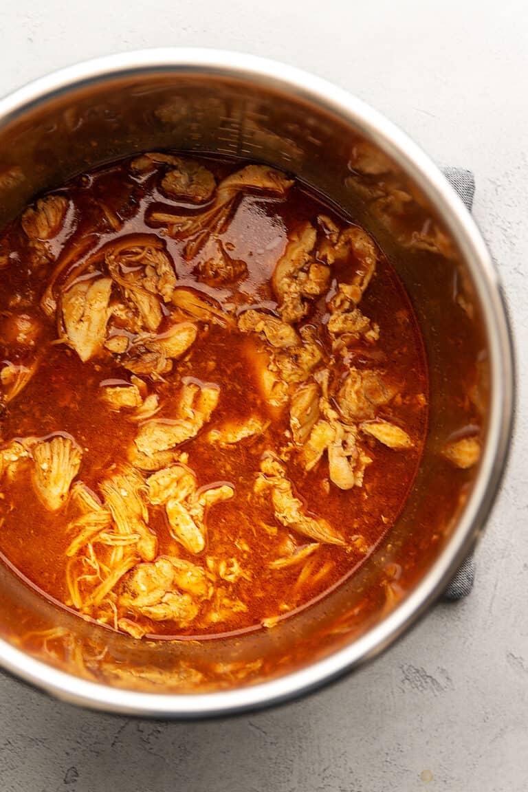 instant pot chicken taco meat in an instant pot
