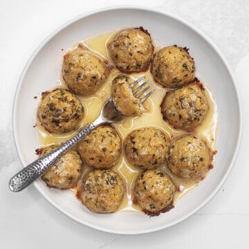 garlic butter chicken meatballs on a plate