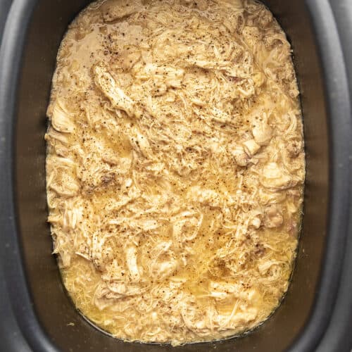 chicken and gravy in a crockpot