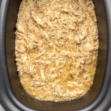keto chicken and gravy in a crockpot