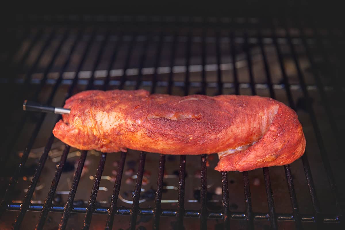 smoking a pork tenderloin with a meater thermometer