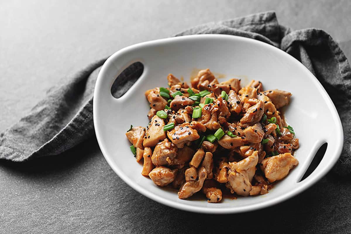 teriyaki marinated chicken in a bowl