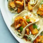 fish tacos on a platter