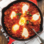 eggs in purgatory in a skillet