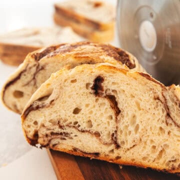 sliced cinnamon sugar sourdough bread