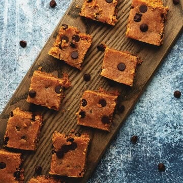 protein bites on a wooden serving board