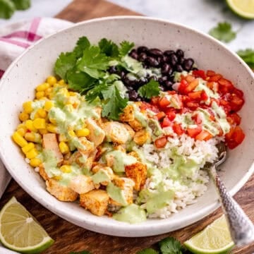 high protein chicken bowl